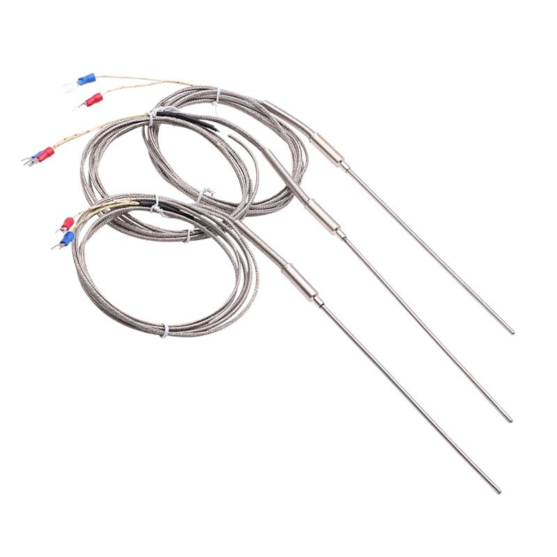 針外装フレキシブル熱電対、タイプ K、2 線式、高温、高精度熱電対、拡張 PT100 RTD センサー付き